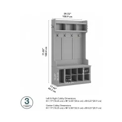 Storage Cabinets*Bush Furniture Woodland 40W Hall Tree and Shoe Storage Bench with Shelves, Cape Cod Gray (WDL002CG)