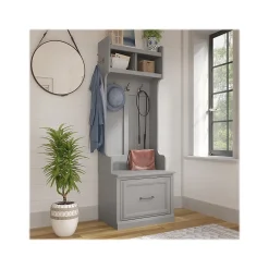 Storage Cabinets*Bush Furniture Woodland 24W Hall Tree and Small Shoe Bench with Drawer, Cape Cod Gray (WDL007CG)