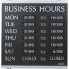 Headline Business Hours Sign, 14x13", Black/Silver, Caution Sign