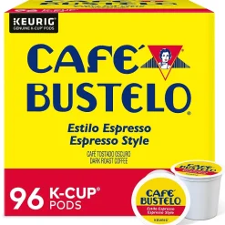 Cafe Bustelo Espresso Coffee Keurig® K-Cup® Pods, Dark Roast, 96/Carton (10074471112668)
