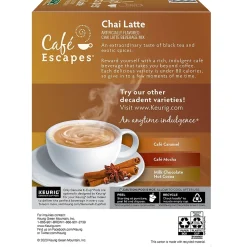 Cafe Escapes Chai Latte Coffee, Keurig® K-Cup® Pods, Light Roast, 24/Box (6805)
