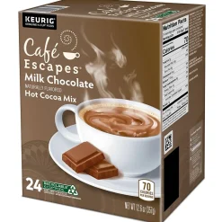 Cafe Escapes Milk Chocolate Hot Cocoa Mix, Keurig® K-Cup® Pods, 24/Box (6801)