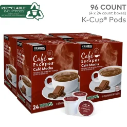 Cafe Escapes Mocha Coffee Keurig® K-Cup® Pods, 96/Carton (68037)