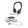 NeoTech 1025MUSB On-Ear Stereo Headset with Gooseneck Microphone, USB Plug, Black (CAF1025MUSB)<Califone Outlet