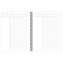 Notebooks|Cambridge Professional 1-Subject Professional Notebook, 7.25" x 9.5", Wide Ruled, 80 Sheets, Gray/Silver (06122)