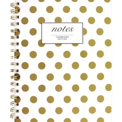 Notebooks|Cambridge 1-Subject Professional Notebooks, 7" x 9.5", Wide Ruled, 80 Sheets, Gold (59016)