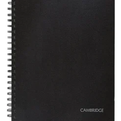 Notebooks|Cambridge 1-Subject Professional Notebook, 8.5" x 11", Wide Ruled, 96 Sheets, Black (06100)