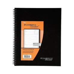 Notebooks|Cambridge 1-Subject Professional Notebooks, 8.88" x 11", Wide Ruled, 80 Sheets, Black (06132)