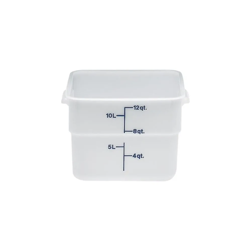 Cambro 12 Qt. CamSquare® Food Storage Container, 11 1/4" L x 12 1/4" W x 8 1/4" H, White (12SFSP148)
