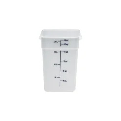 Cambro 22 Qt. CamSquare® Food Storage Container, 11 1/4" L x 12 1/4" W x 15 3/4" H, White (22SFSP148)