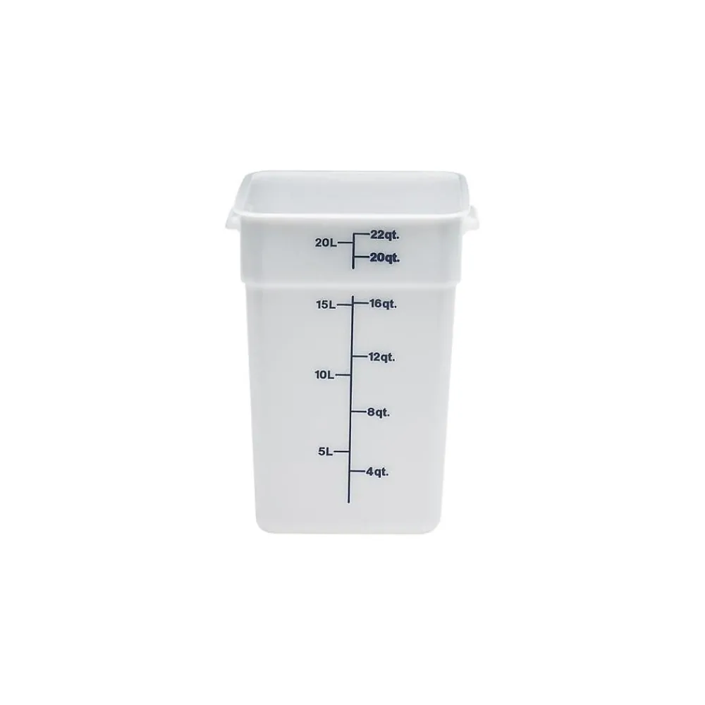 Cambro 22 Qt. CamSquare® Food Storage Container, 11 1/4" L x 12 1/4" W x 15 3/4" H, White (22SFSP148)
