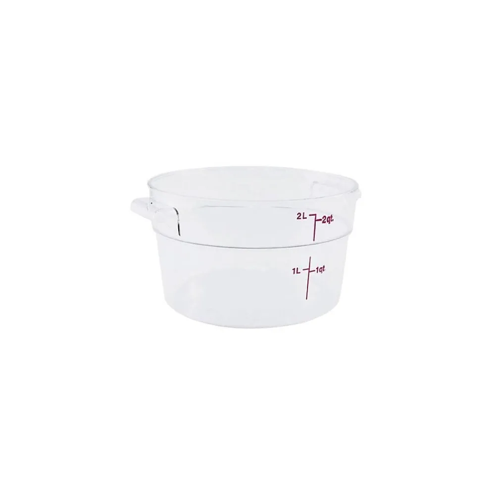 Cambro 2 Qt. Camwear® Food Storage Container, 8 3/16" D X 4 3/16" H, Clear (RFSCW2135)