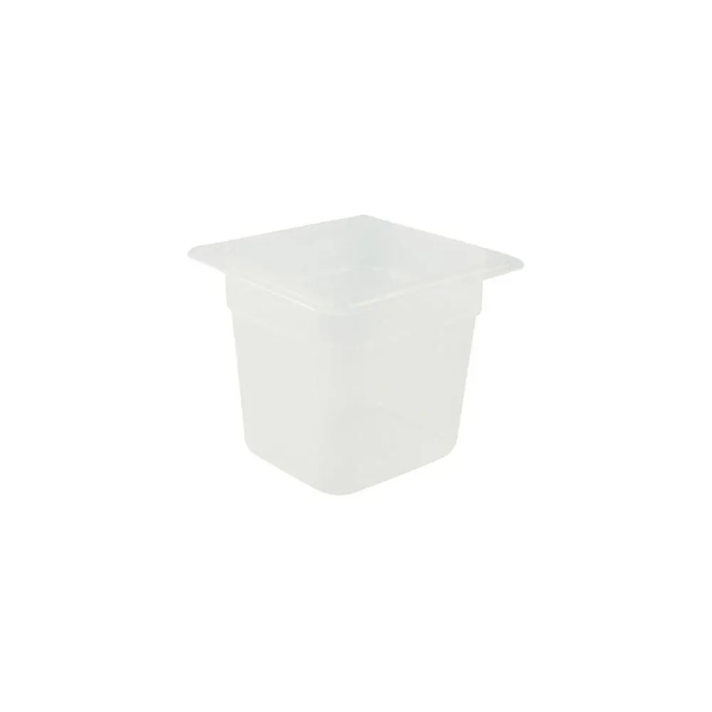Cambro 1/6 Size 6" Deep Food Pan, 5 2/3" H x 6 1/3" W x 6 7/8" D, Clear (66PP190)
