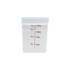 Cambro CamSquare White Food Storage Container, 8 qt. (78498)