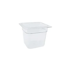 Cambro Camwear 6" Deep Full Size Clear Food Pan, 7" L x 6.4" W x 6" D (78466)