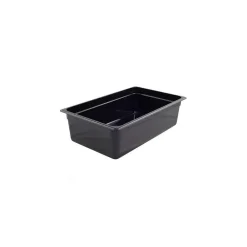 Cambro Full Black Plastic Food Pan, 5 4/5" H x 20 7/8" W x 12 5/6" D, Clear (16CW110)