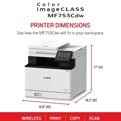 Canon imageCLASS MF753CDW Wireless Color Laser Printer, All-In-One, Print, Scan, Copy, Fax (MF753CDW)