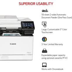 Canon imageCLASS MF753CDW Wireless Color Laser Printer, All-In-One, Print, Scan, Copy, Fax (MF753CDW)