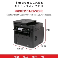 Canon imageCLASS MF269dw VP II Wireless Black & White Laser Printer, All-in-One, Print, Scan, Copy, Fax (MF269DWII VP)