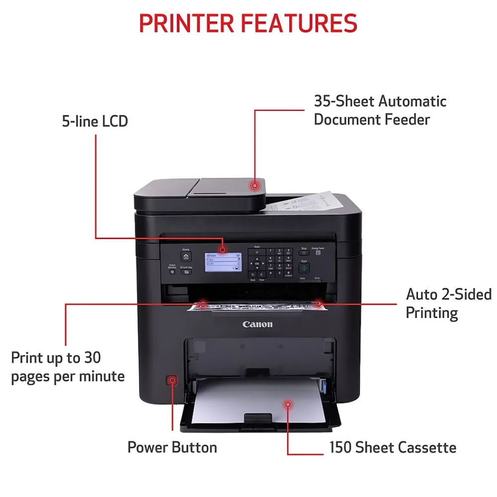 Canon imageCLASS MF273dw Wireless Black & White Laser Printer, All-In-One, Print, Scan, Copy