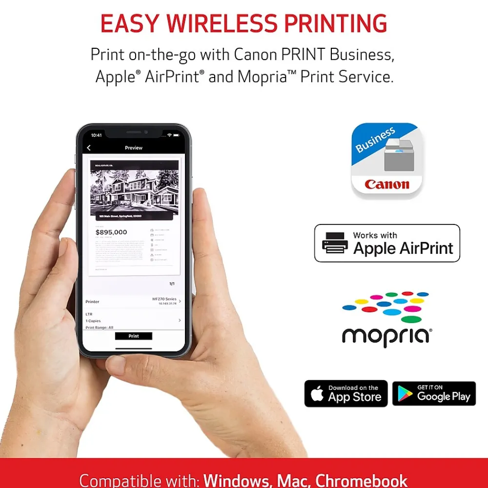 Canon imageCLASS MF273dw Wireless Black & White Laser Printer, All-In-One, Print, Scan, Copy