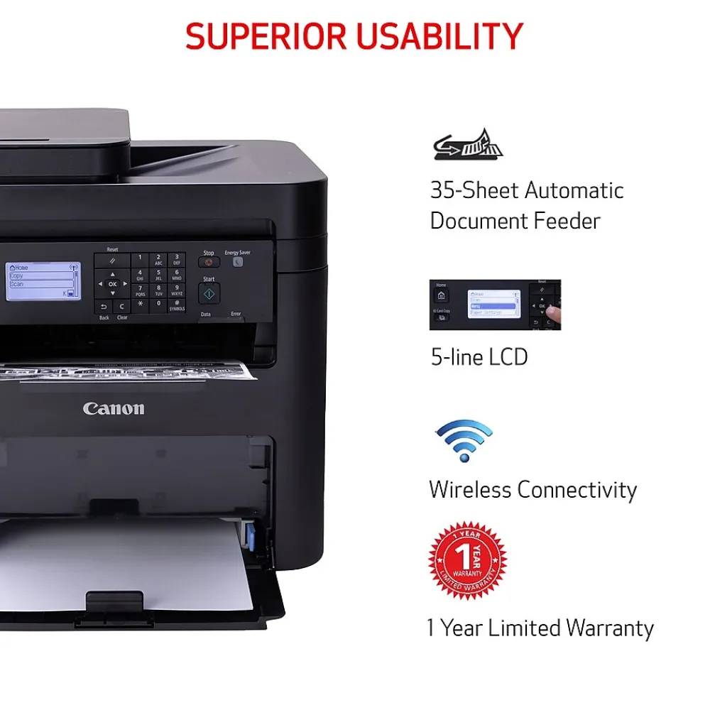 Canon imageCLASS MF273dw Wireless Black & White Laser Printer, All-In-One, Print, Scan, Copy
