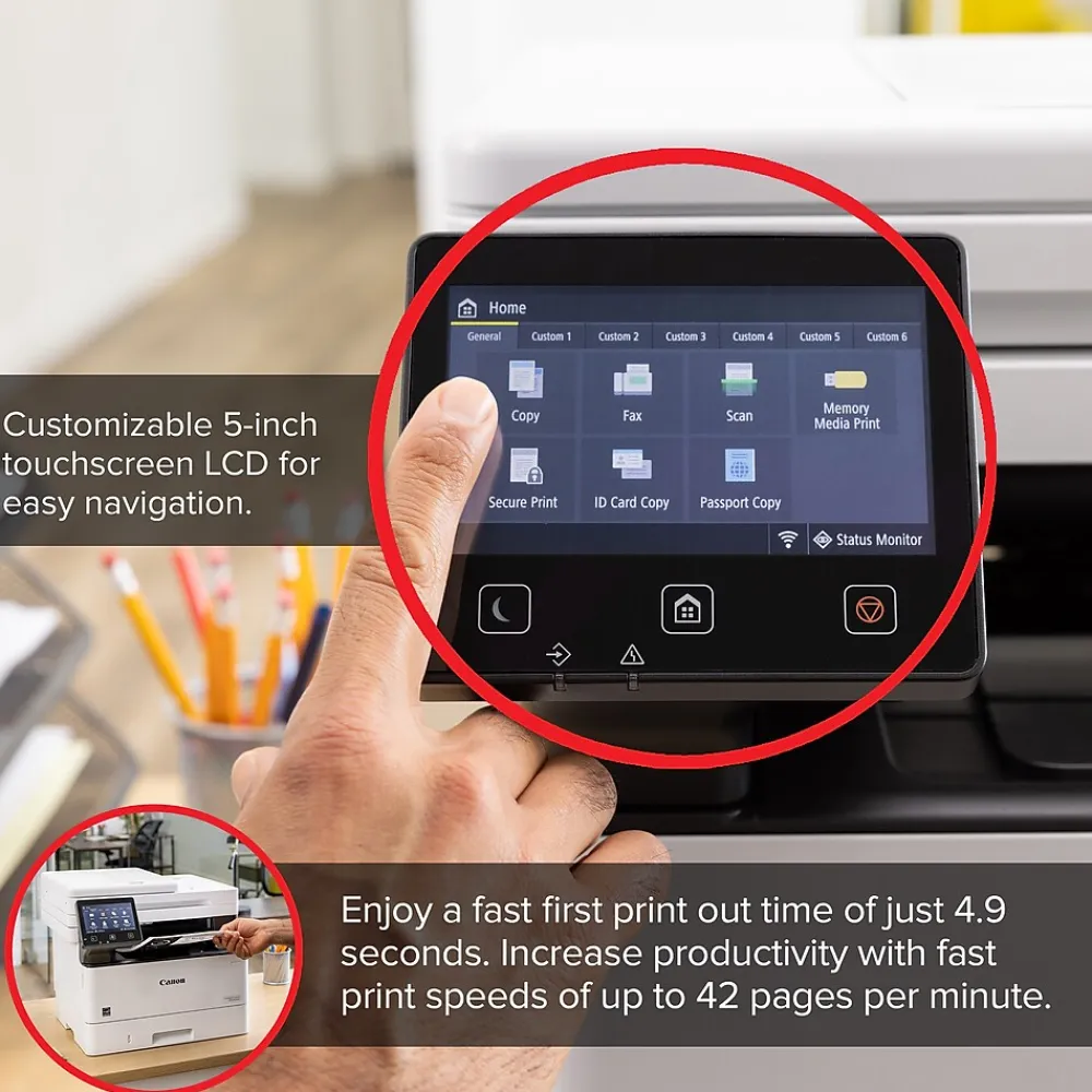 Canon ImageCLASS MF465dw Wireless Black & White Laser Printer, All-In-One, Print, Scan, Copy, Fax (5951C005)