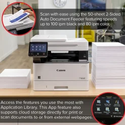 Canon ImageCLASS MF465dw Wireless Black & White Laser Printer, All-In-One, Print, Scan, Copy, Fax (5951C005)