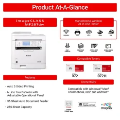 Canon imageCLASS MF287dw Wireless Color Laser Printer, All-In-One, Print, Scan, Copy, Fax (6354C011)