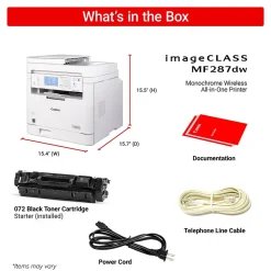 Canon imageCLASS MF287dw Wireless Color Laser Printer, All-In-One, Print, Scan, Copy, Fax (6354C011)