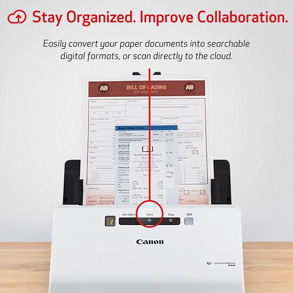 Canon imageFORMULA R40 USB Duplex Document Scanner, White (4229C001)