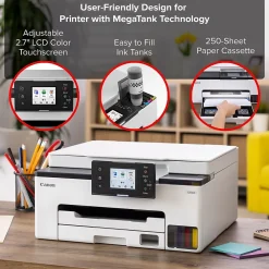 Canon MAXIFY GX1020 Wireless Color Inkjet Printer, All-In-One Supertank, Print, Scan, Copy (GX1020)