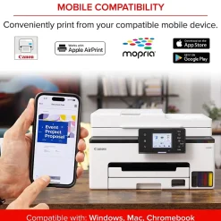 Canon MAXIFY GX2020 Wireless Color Inkjet Printer, All-In-One, Print, Scan, Copy, Fax (GX2020)