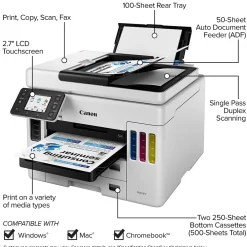 Canon MegaTank MAXIFY GX7021 Wireless Color All-in-One Inkjet Printer (4471C037)