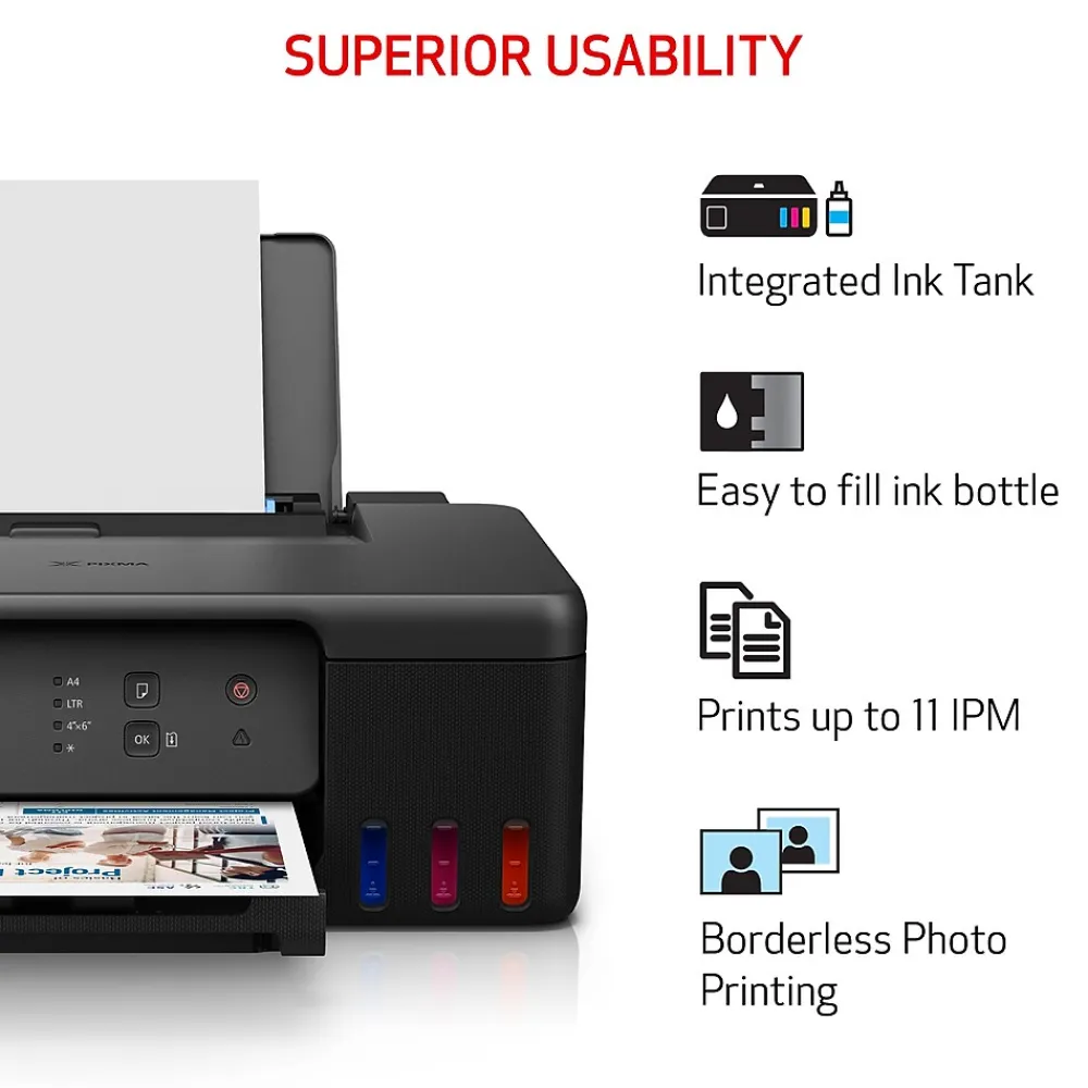 Canon PIXMA G1230 Color Inkjet Printer, Single-Function Supertank, Print (PIXMA G1230)