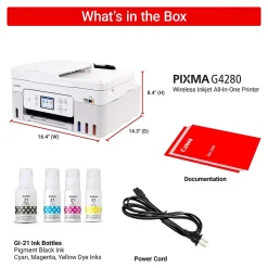Canon PIXMA G4280 MegaTank Wireless Color Inkjet Printer, All-In-One, Print, Scan, Copy (6704C022)