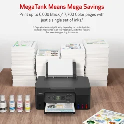 Canon PIXMA MegaTank G3270 BK Wireless Color Inkjet Printer, All-In-One Supertank, Print, Scan, Copy (G3270 BK)