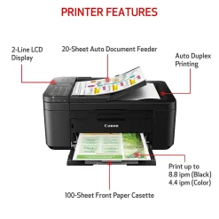 Canon PIXMA TR4720 Wireless Color Inkjet Printer, All-In-One, Print, Scan, Copy, Fax (21-MFP4)
