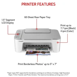 Canon PIXMA TS3520 Wireless Color Inkjet Printer, All-In-One, Print, Scan, Copy (TS3520 WHITE)
