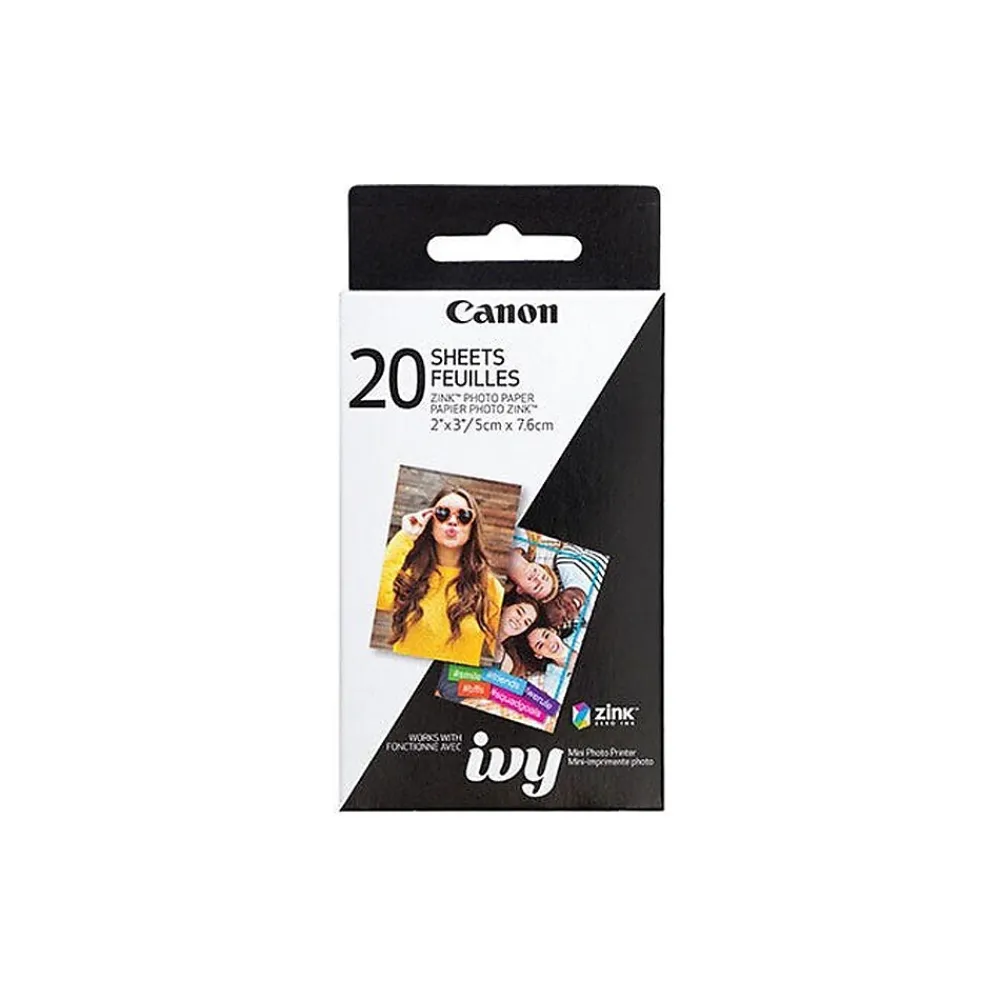 Photo Paper*Canon ZINK Uncoated Photo Paper, 2" x 3", 10 Sheets/Pack, 2 Packs/Carton (3214C001)