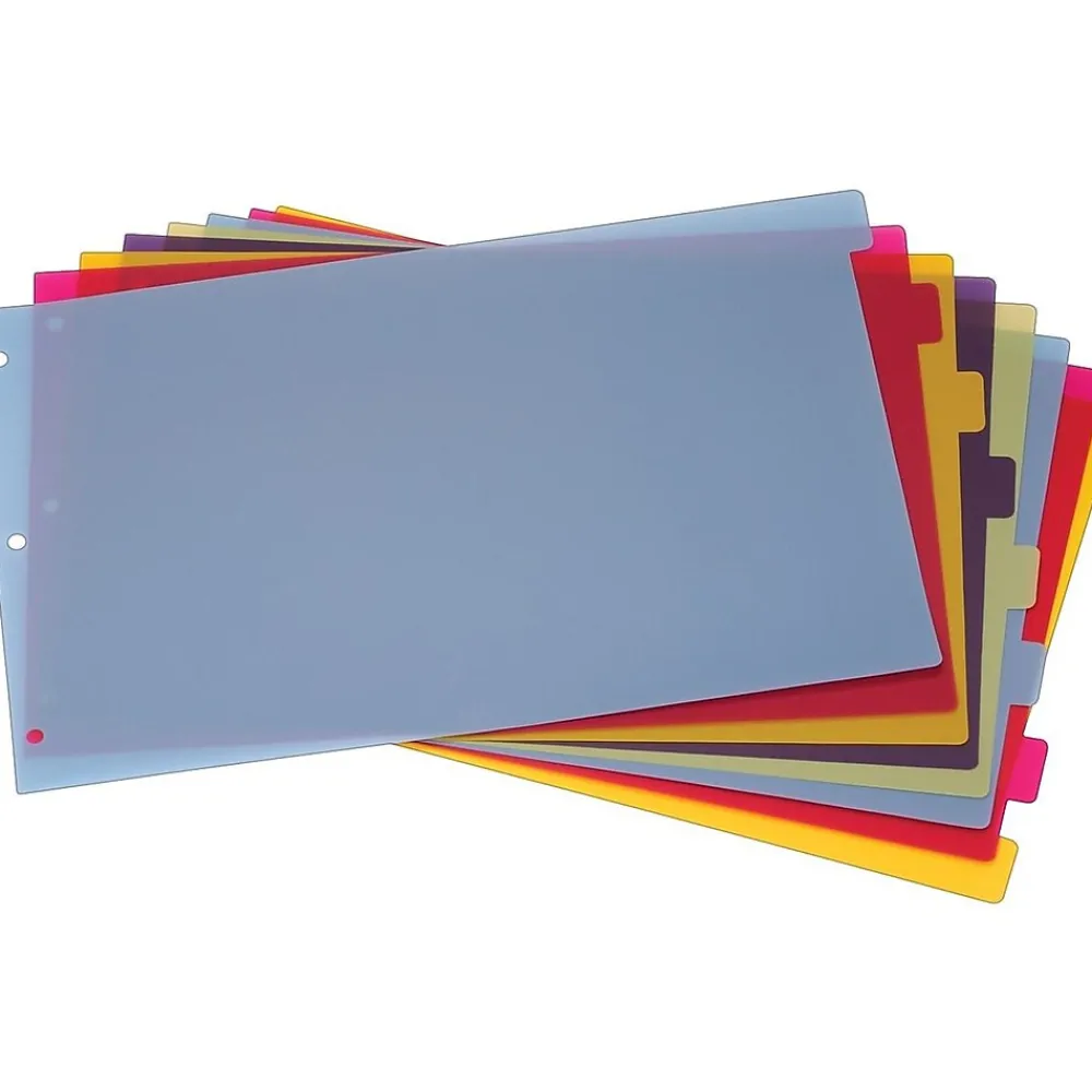 Dividers|Cardinal Blank Dividers, 8-Tab, Blue/Green/Purple/Red/Yellow (CRD 84251)