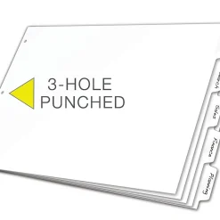 Dividers|Cardinal Write & Erase Paper Dividers, 5-Tab, White (CRD84270CB)