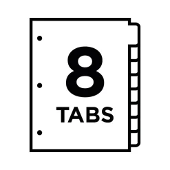 Dividers|Cardinal Write & Erase Paper Dividers, 8-Tab, White (CRD 84271)