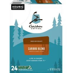 Caribou Coffee Caribou Blend Coffee Keurig® K-Cup® Pods, Medium Roast, 96/Carton (10307)
