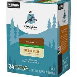 Caribou Coffee Caribou Blend Decaf Coffee, Medium Roast, 0.41 oz. Keurig® K-Cup® Pods, 24/Box (6995)