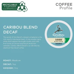 Caribou Coffee Caribou Blend Decaf Coffee, Medium Roast, 0.41 oz. Keurig® K-Cup® Pods, 24/Box (6995)