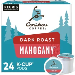Caribou Coffee Caribou Mahogany Coffee, Dark Roast, 0.40 oz. Keurig® K-Cup® Pods, 24/Box (6990)