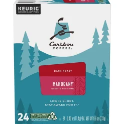 Caribou Coffee Caribou Mahogany Coffee, Dark Roast, 0.40 oz. Keurig® K-Cup® Pods, 24/Box (6990)