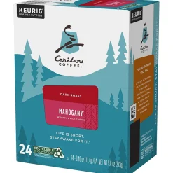 Caribou Coffee Caribou Mahogany Coffee, Dark Roast, 0.40 oz. Keurig® K-Cup® Pods, 24/Box (6990)