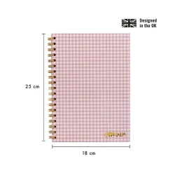 Subject Notebooks|Carpe Diem Ballerina Pink Check 1-Subject Notebook, 7.5" x 9.75", Wide-Ruled, 80 Sheets, Pink/White (9377-CD)